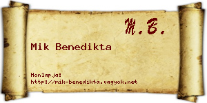 Mik Benedikta névjegykártya